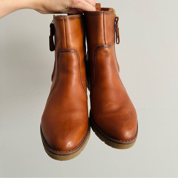 Pikolinos Llanes Brandy Zip Calfskin Leather Ankle Boots Cognac Brown 8.5 9 - Picture 3 of 12